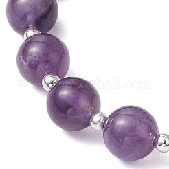 Bracelets de perles d'améthyste naturelle&nbsp;BJEW-TA00564-01
