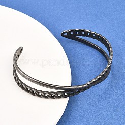 Criss-Cross-Armreife aus chirurgischem Edelstahl 316&nbsp;BJEW-C125-09AS