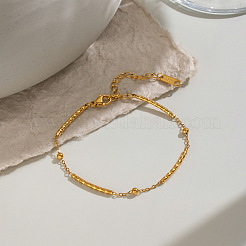 Bracelets pour femmes en acier inoxydable 304 texturé à maillons tubulaires incurvés&nbsp;QF6851