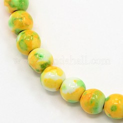 Synthetik Meer weißer Jade Perlen Stränge&nbsp;G-L019-6mm-12