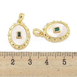 Laiton avec zircone cubique et pendentifs coquillages&nbsp;KK-Q820-19G