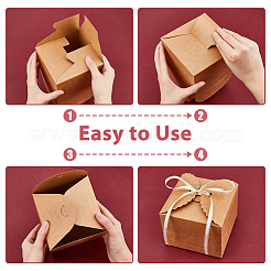 20 scatola pieghevole per biscotti in carta kraft&nbsp;DIY-DC0002-28