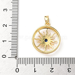 Pendentifs avec zircon cubiques à micro-pavés en laiton&nbsp;KK-P334-01G