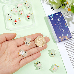 12 pz 6 stili di decorazione luminosa per esposizione di mucche in plastica&nbsp;DJEW-SC0001-30