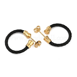 Ionenplattierung (IP) 304 Edelstahl Twist Ohrstecker für Frauen&nbsp;EJEW-M023-06A