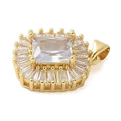 Pendentifs avec zircon cubiques à micro-pavés en laiton&nbsp;KK-K298-44G