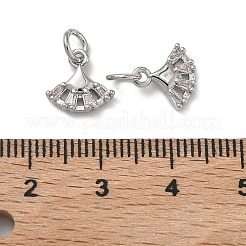 Fächeranhänger aus Messing mit klarem Zirkonia-Pavé&nbsp;KK-H256-16P