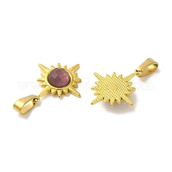 Colgantes de sol facetados de amatista natural&nbsp;STAS-P361-02G-02