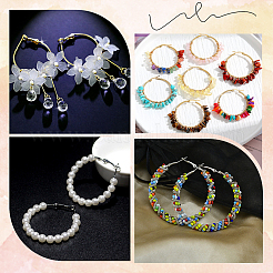 30 par de pendientes de aro de acero inoxidable 304&nbsp;EJEW-SP0001-02B-P