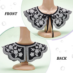 Falsi colletti ricamati con motivo floreale da donna in fibra staccabile&nbsp;AJEW-WH0347-09