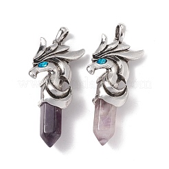 Große spitze Anhänger aus natürlichem und synthetischem Edelstein und Indigolith-Strass&nbsp;G-G855-06AS