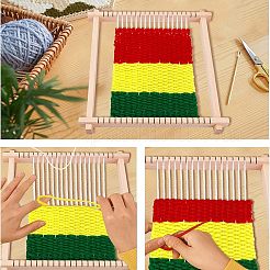 Ensembles d'outils de métiers à tricoter en bois&nbsp;TOOL-WH0127-07