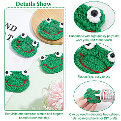 Froschkopfform Cartoon-Stil Polyester gestricktes Kostüm-Ornament-Zubehör&nbsp;DIY-BC0006-65