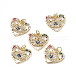 Pendenti in ottone con zirconi colorati&nbsp;KK-E068-VA184-2