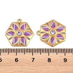 304 Edelstahl-Emaille- und Strass-Anhänger&nbsp;STAS-G398-26G-03