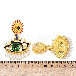 Ohrstecker mit Emaille-Legierung und bösem Blick&nbsp;EJEW-C144-01G