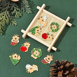 10 stücke 5 arten weihnachten hirsch thema legierung emaille anhänger&nbsp;ENAM-YW0006-49