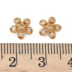 Capuchons de perles en zircone cubique transparent micro pave en laiton&nbsp;KK-S350-08G