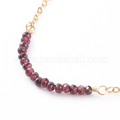 Bracelets en perles de grenat naturel avec pierre de naissance de janvier&nbsp;X-BJEW-JB06092-01