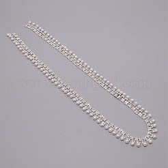 Chaînes de coupe en laiton et abs imitation perles et strass&nbsp;CHC-WH0007-01