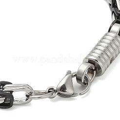 Geriffelte Säulenarmbänder aus 304er Edelstahl mit byzantinischer Kette für Männer&nbsp;BJEW-B093-07BP