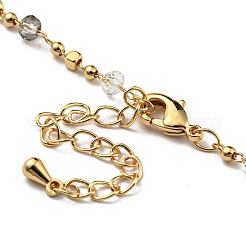 Collane con pettorina con perle di vetro a cuore sfaccettato&nbsp;NJEW-R263-19G