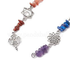 Chakra natürlicher roter Jaspis & Howlith & Tigerauge & Karneol & grüner Aventurin & Lapislazuli & Amethyst Verbindungsstück-Anhänger&nbsp;FIND-JF00141-02