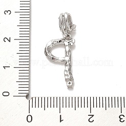 Ciondoli pendenti europei in ottone placcato a cremagliera con micro pavé di zirconi cubici&nbsp;KK-L210-015P-P