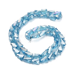 Brins de perles de verre transparentes galvanisées&nbsp;GLAA-G092-A07
