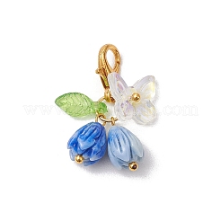 5 x Rosen-Schmetterlings-Anhänger aus Kunstharz.&nbsp;HJEW-JM02939