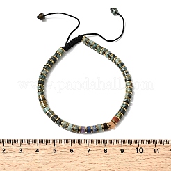 Braccialetti regolabili unisex con perline di turchese africano naturale (diaspro) ed ematite non magnetica&nbsp;BJEW-K251-09W