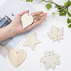 Ungefärbte große Holzanhänger&nbsp;WOOD-GF0001-50