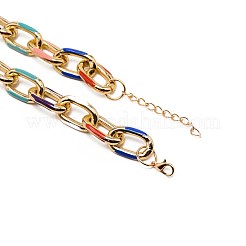 Collana da donna a catena con cavo in alluminio smaltato colorato&nbsp;NJEW-TAC0001-006