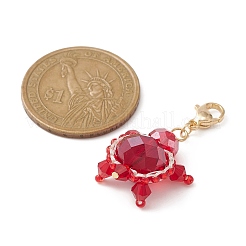 Décorations de pendentifs en perles de verre tortue&nbsp;HJEW-MZ00025