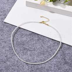 Collane con perline di quarzo rosa naturale rondelle&nbsp;NJEW-JN03404-02