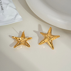 Orecchini a bottone a forma di stella in acciaio inossidabile in stile europeo&nbsp;SW3410