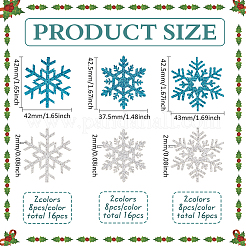 48 Uds. 6 estilos copo de nieve brillo polvo tela no tejida coser apliques&nbsp;PATC-FG0002-22