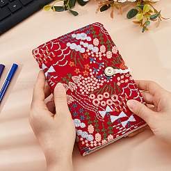 Couverture de carnet de notes à feuilles mobiles en lin&nbsp;OFST-WH0050-042B-03