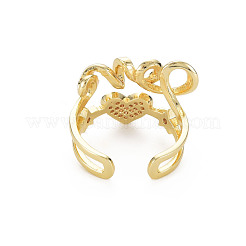 Anello polsino cuore in zirconi chiari&nbsp;RJEW-N035-085-NF