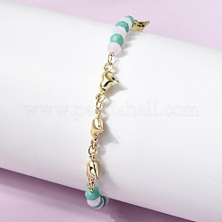 Armband aus Messinggliedern für Damen&nbsp;BJEW-K298-04G