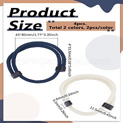 4 Stück geflochtene Armbänder aus Polyesterkordel in 2 Farben.&nbsp;BJEW-LP0002-25