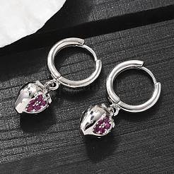Ottone zirconi Orecchini a cerchio&nbsp;EJEW-Q015-01P-E