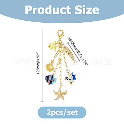 2 pezzo di decorazioni pendenti in porcellana&nbsp;HJEW-HS00088