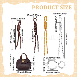 4 Stück 4 Stile Pu-Leder/Nylon geflochtene Kordel Quaste Tasche Verzierungen&nbsp;PURS-PH0001-37