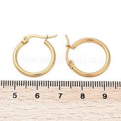 Orecchini a cerchio in acciaio inossidabile 201 con placcatura sotto vuoto pvd con perni in acciaio inossidabile 304 per donna&nbsp;EJEW-D279-12G-05