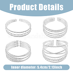 4 Stück Tennisarmreifen-Set mit Kristall-Strass in 4 Stilen&nbsp;BJEW-FI0001-57