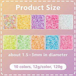 120 g 10 Farben leuchtende Milchglasperlen&nbsp;GLAA-OC0001-45