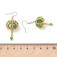 Pendientes colgantes de vidrio electrochapado transparente y cuentas de vidrio con semillas&nbsp;EJEW-MZ00714-04