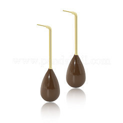 Tropfenförmige Ohrstecker aus Messing&nbsp;LS-EJEW-A121-19A-02