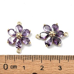Ciondoli con connettore medio in ottone con pavé di orchidea e zirconi cubici&nbsp;X-FIND-Z029-03G